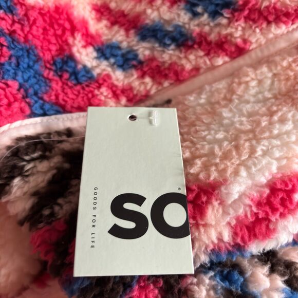 SO Cozy Plaid Sherpa Fleece Pullover Size L – Warm Winter Half Zip Jacket #V - Picture 7 of 10